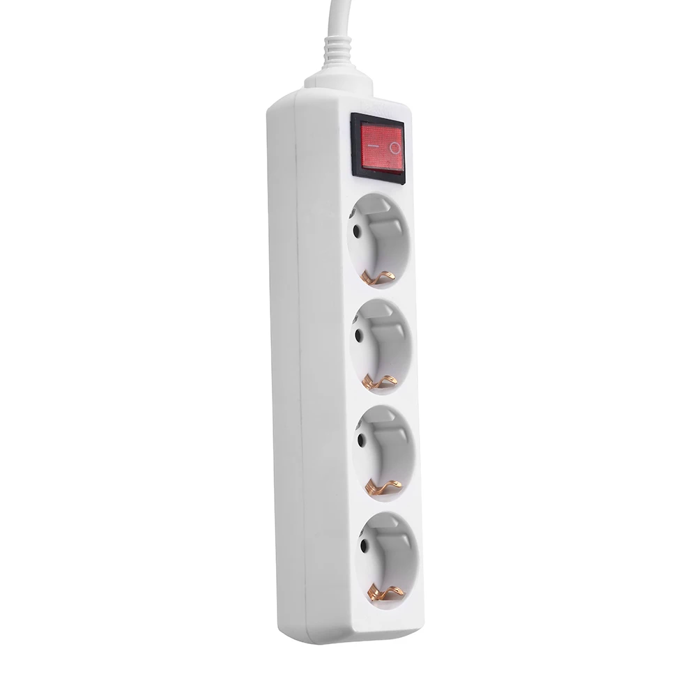 ЕС Plug Smart разъем 4 Розетки сетевого адаптер газа 250 В 16A с 1.5 м кабель-удлинитель