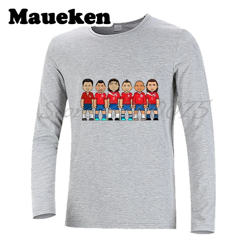 Для мужчин с длинным рукавом Чили легенды Леонель Санчес Иван заморано Алексис