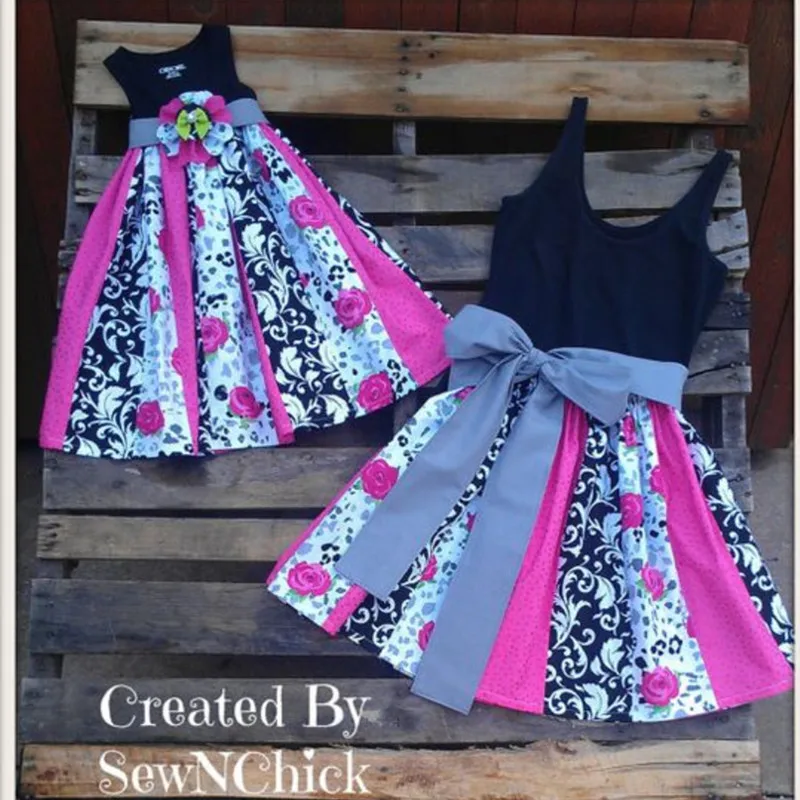 Платья для мамы и дочки Одинаковая одежда семейное платье Милая юбка-пачка