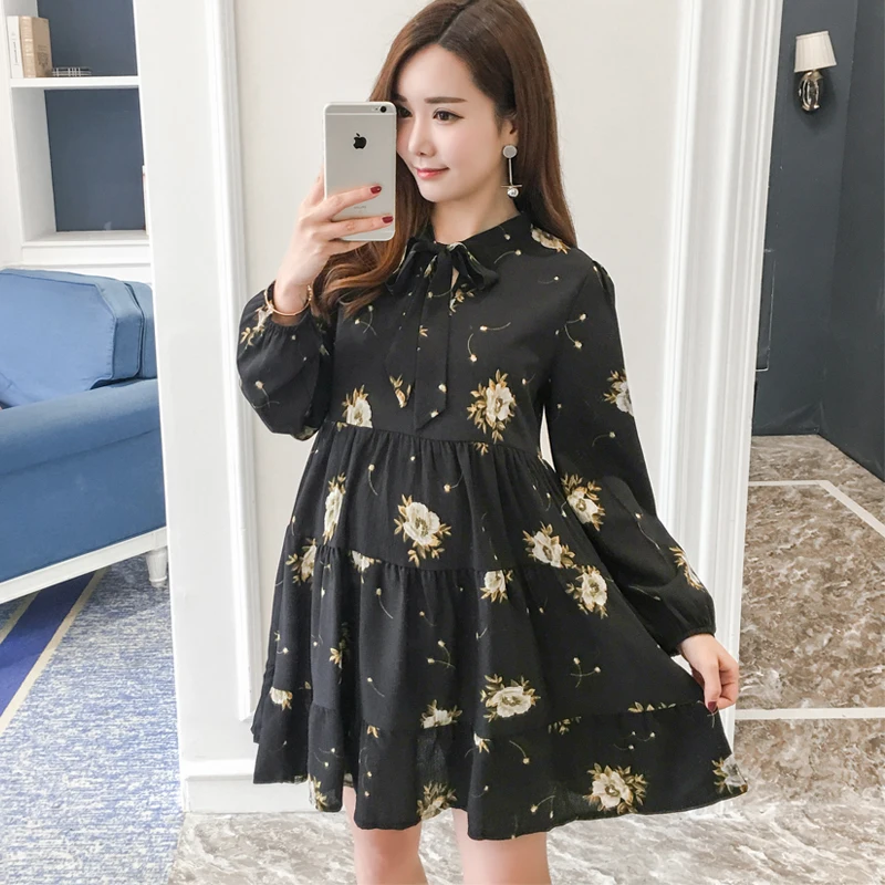 2019 весенне-осенняя одежда для беременных шифоновые рубашки с длинными рукавами