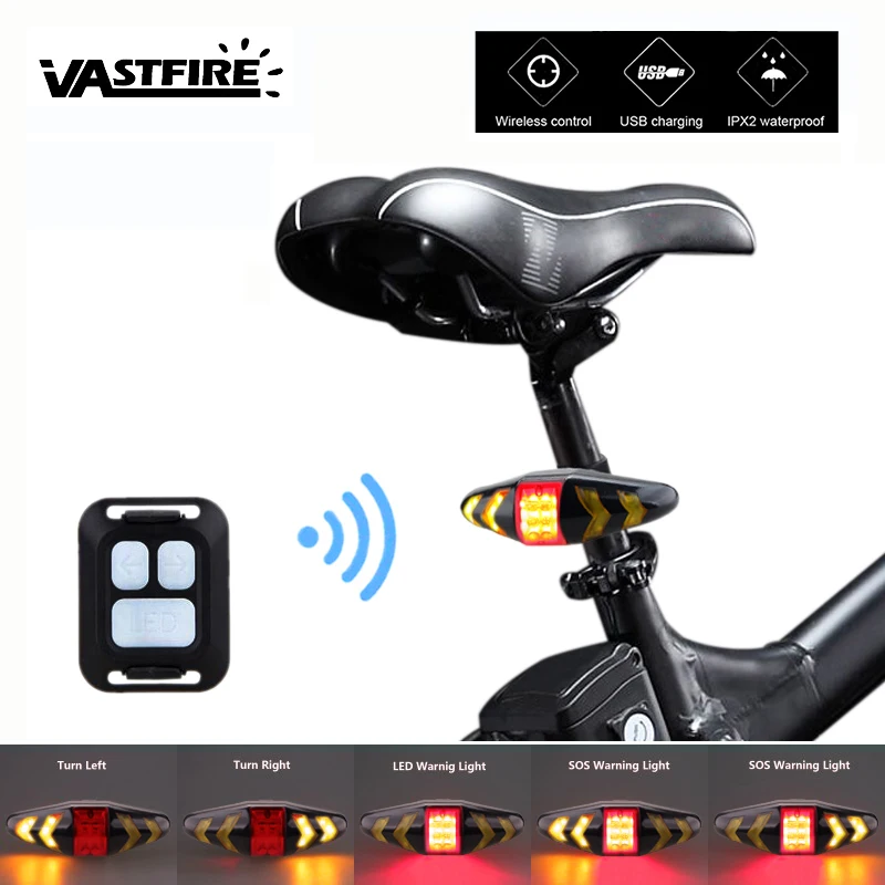 

Smart Remote Control Bike Lamp Wireless Rear Light Bicycle Seat Mount LED Warning Taillight Turning Control Signal Tail Lamp