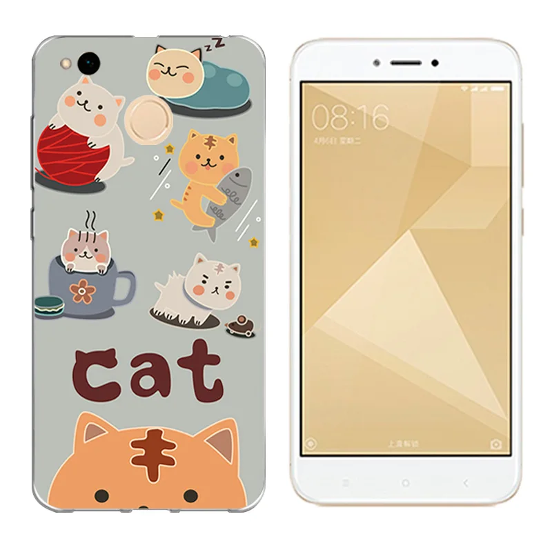 Чехол для Xiaomi Redmi 4X 5 0 &quot мягкий чехол из ТПУ силиконовый с принтом кота и Пейзажа