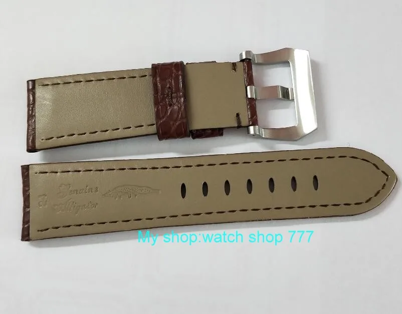 24 мм ремешок для часов коричневый из натуральной крокодиловой кожи Пряжка 43A |