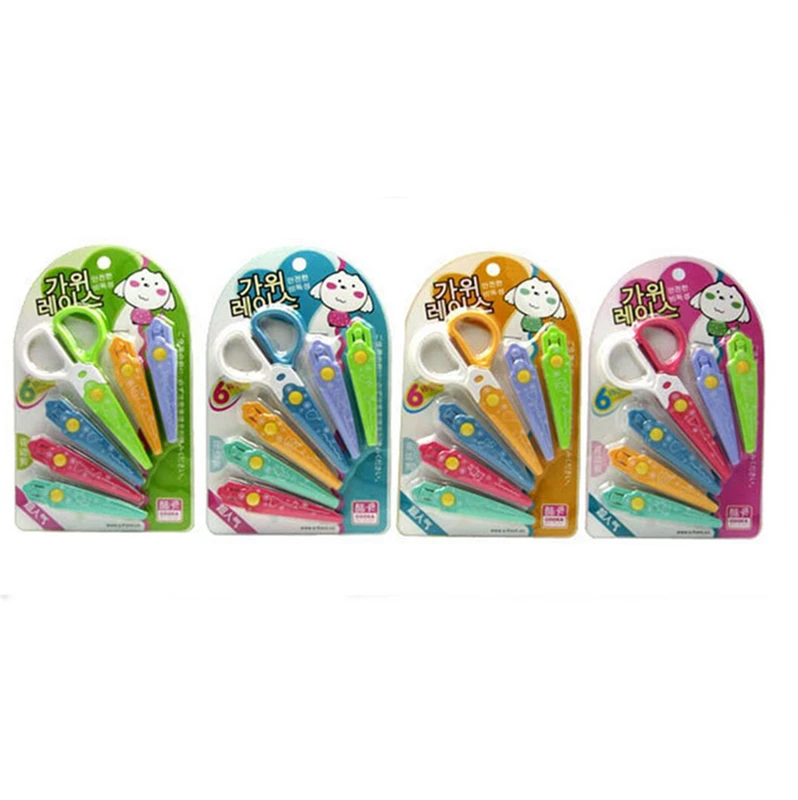 Студент DIY милый кавайный конфетный цвет Пластик Ножницы Набор для резчик бумаги