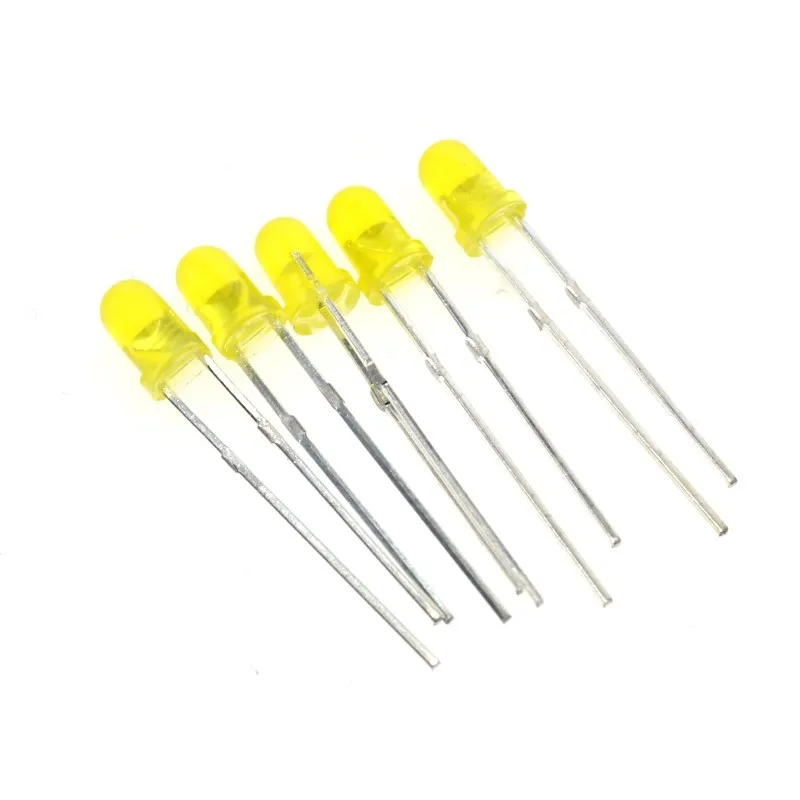 AEAK Yellow F3 3 мм светодиодный желтый светоизлучающий диодный светильник желтого цвета 600-800MCD 1000 шт