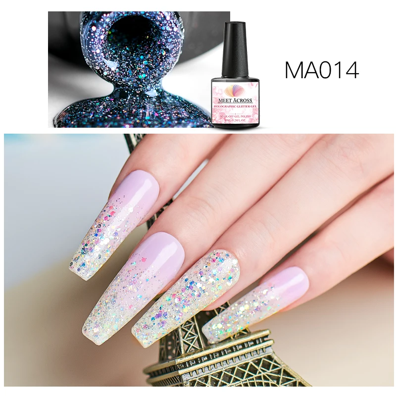 8 мл голографический гель для ногтей с блестками 14 цветов Блестящие Блестки УФ