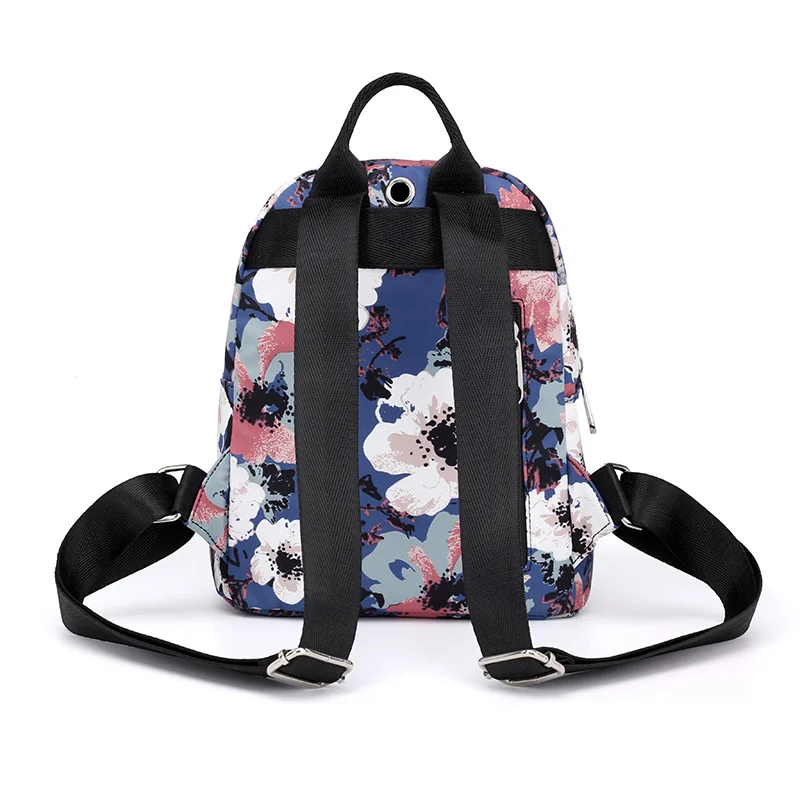 Модный школьный рюкзак из водонепроницаемого нейлона женский с цветочным
