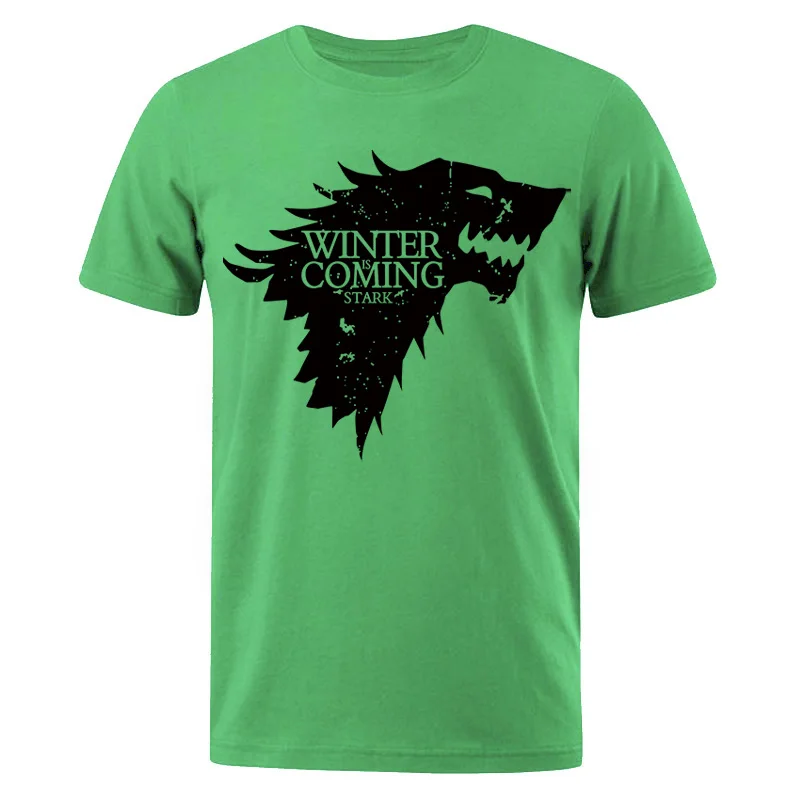 green 1 Новинка, Мужская футболка Stark, топы Winter Is Comming, Мужская футболка, Игра престолов, мужские футболки, повседневная мужская футболка, топ, летние футболки - Цвет: green 1