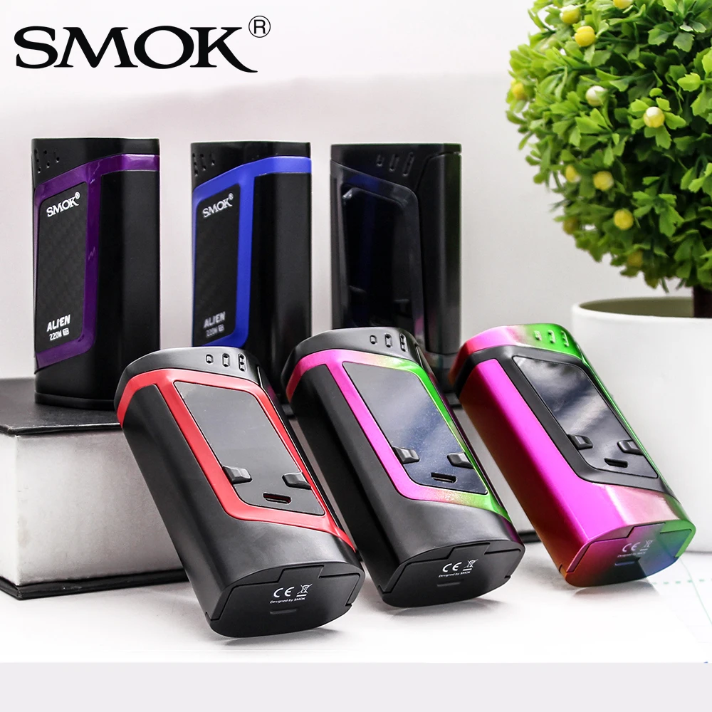 100% оригинал SMOK Alien Mod 220W Vape VW TC Box 18650 большой экран электронная сигарета VS KIT |