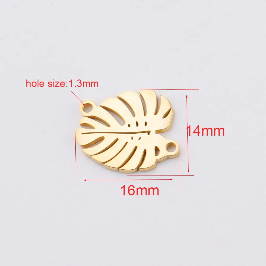 Оптовая продажа 10 шт нержавеющая сталь Deco. Листовой кулон соединители Богемия