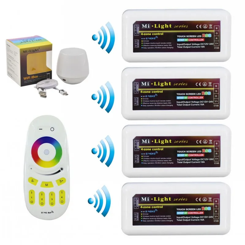 Mi светильник группа RGB контроллер Беспроводной 4-zone РФ Пульт дистанционного