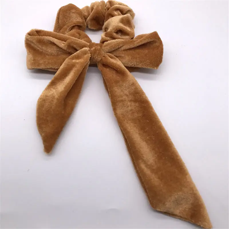 Женские бархатные резинки для волос милые эластичные с бантом аксессуары