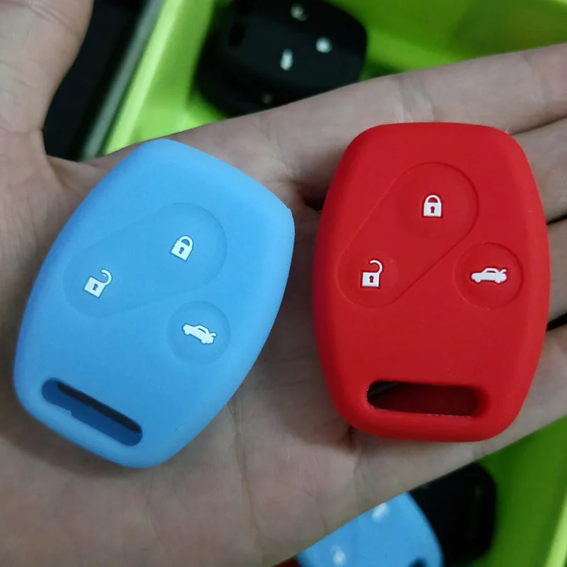 

3 Buttons Car Key Silicone Case Car Key fob Cover protector For Honda Accord CR-V CRV Civic Pilot Fit Freed StepWGN