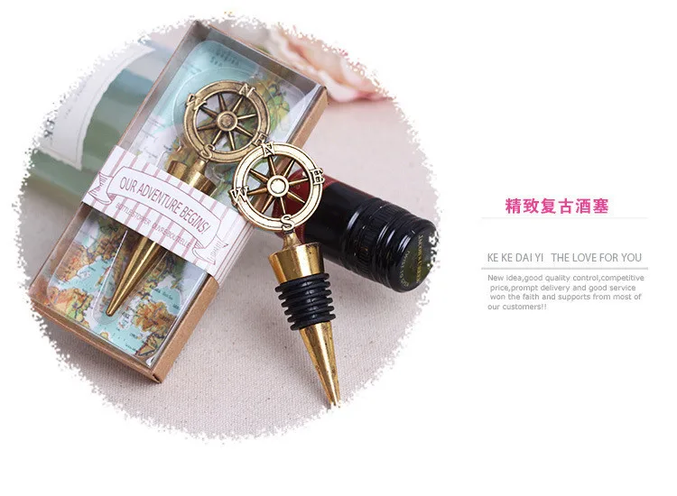 60 шт. Ретро сплава компас винные пробки гостей свадьбы подарок поставок бизнес