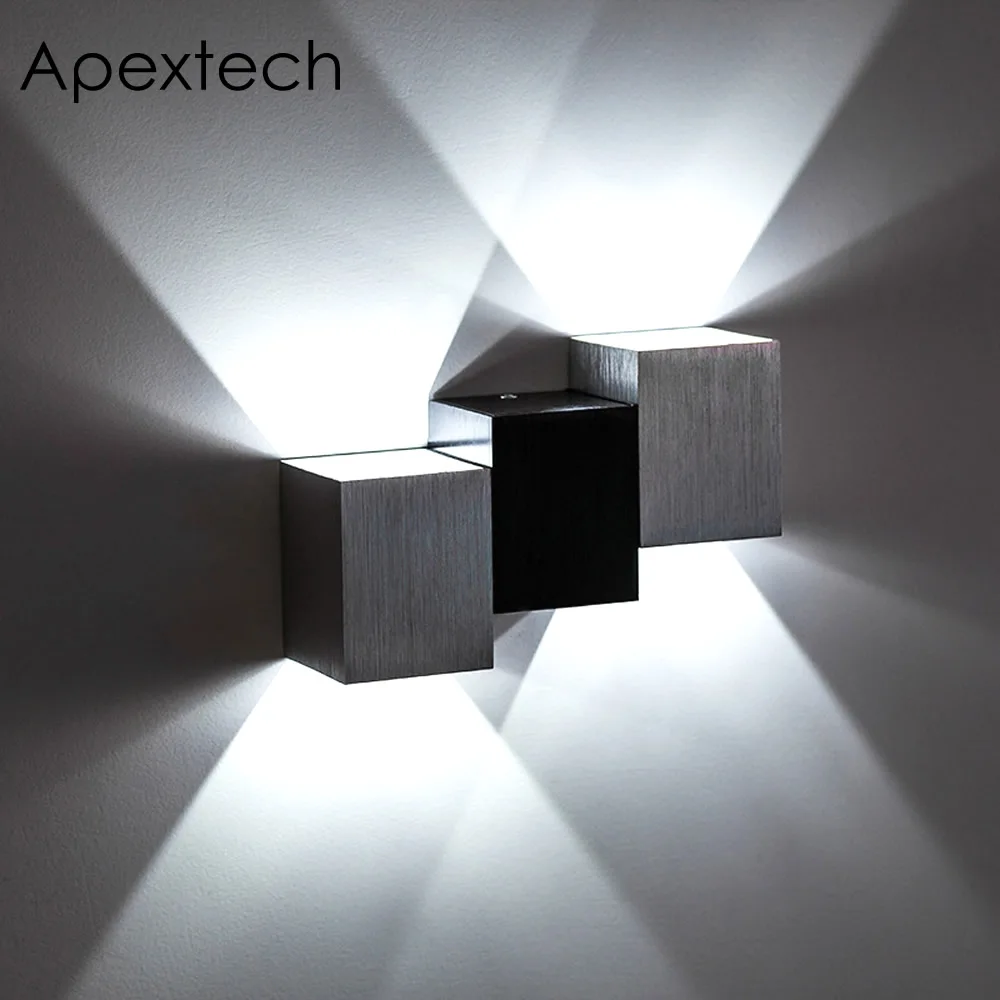 Apextech современная светодиодная настенная лампа 6 Вт COB квадратная алюминиевая