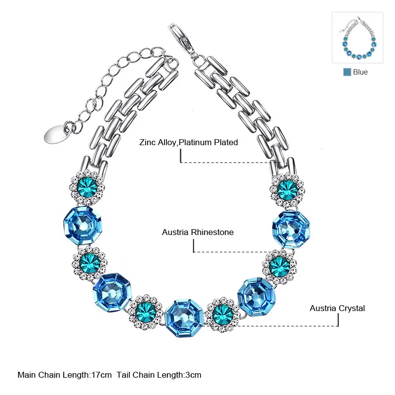 Neoglory Австрийские кристаллы стразы модные браслеты и для женщин ювелирные