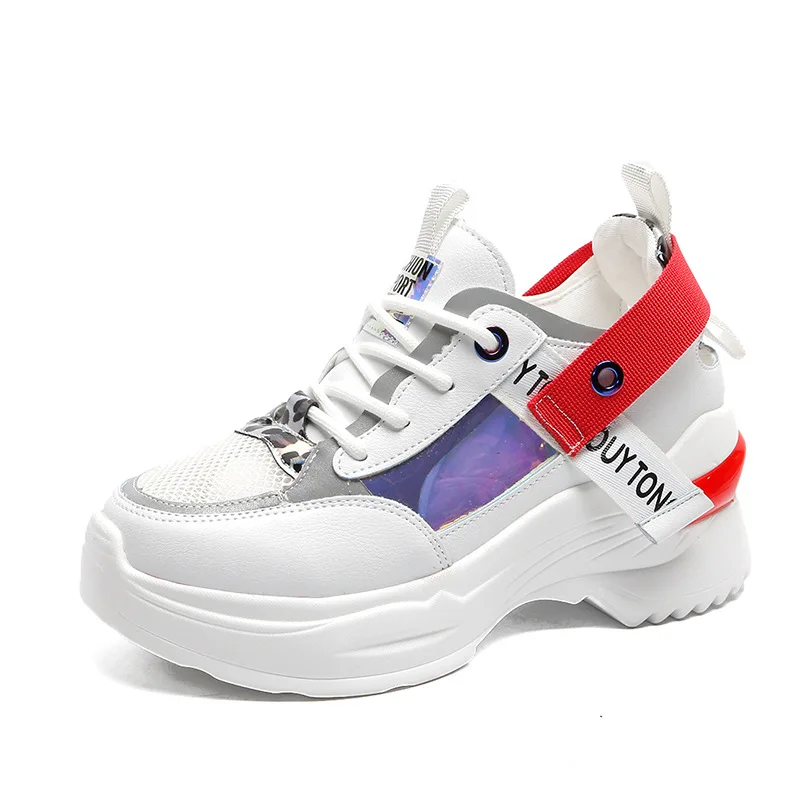 Повседневные белые сникерсы женская обувь на платформе женские новые летние