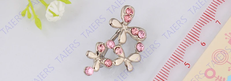 Кольцо для пупка с пуговицами живота кольцо пирсинга бабочки перевернутым дном