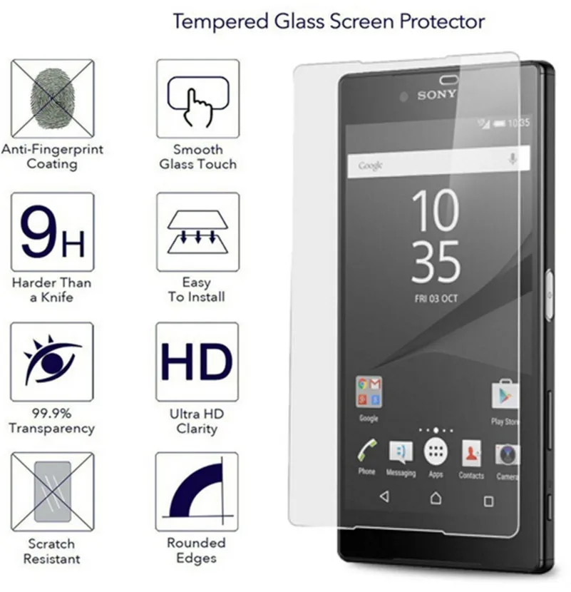 9H 2.5D 0 26 мм Закаленное стекло протектор для Sony Xperia Z5 Compact E5803 E5823 4 6 дюймов экран