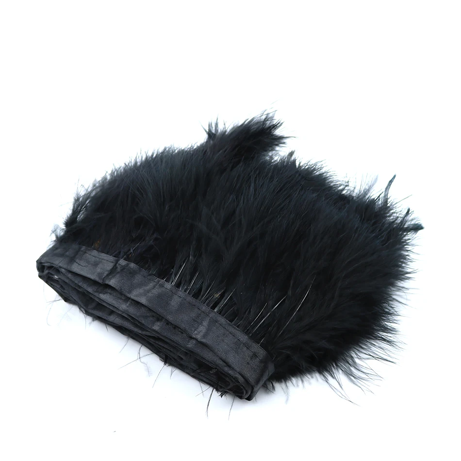 Черная пышная одежда с бахромой и перьями marabou свадебные Швейные аксессуары для художественного оформления 15-20 см 2 м/лот