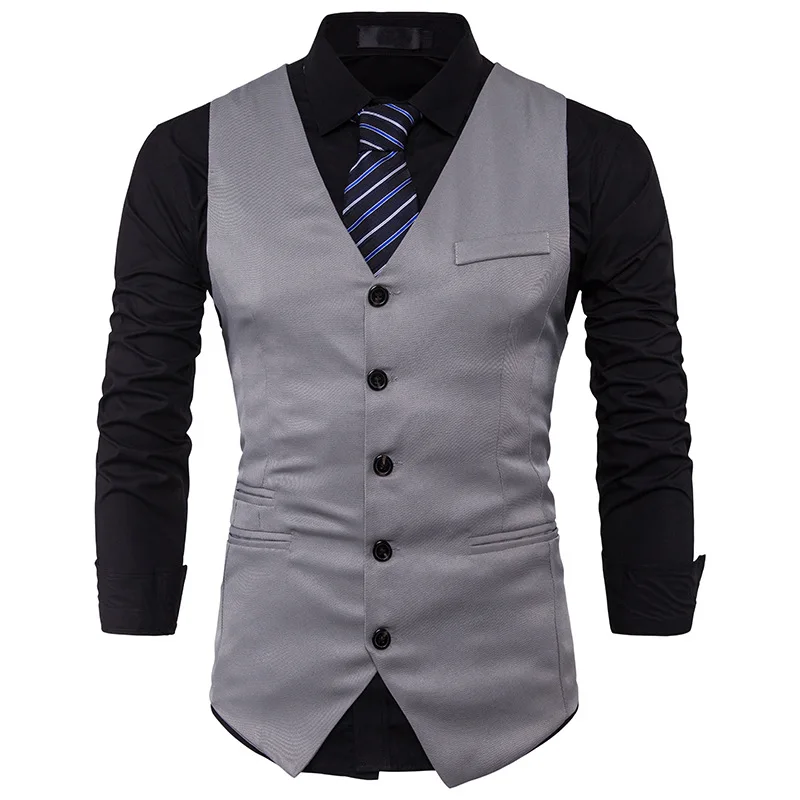 Мужской костюм жилет 2017 Slim Fit для мужчин Бизнес Свадебные S торжественное платье