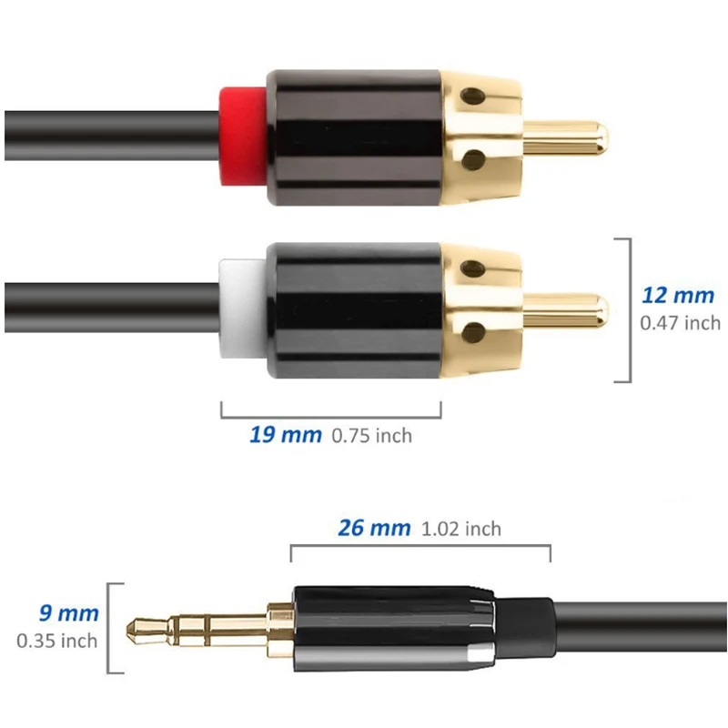 RCA кабель 2RCA до 3 5 аудио мм Jack AUX между мужчинами для DJ усилители сабвуфер микшер
