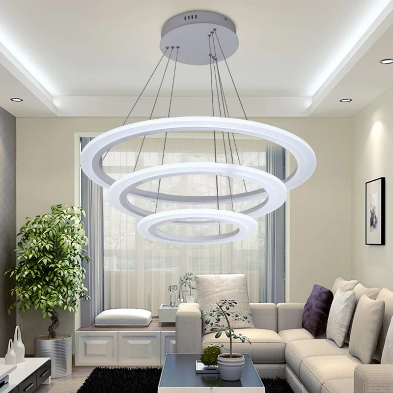 Металлическая акриловая светодиодная люстра 3/2/1 освещение для гостиной спальни