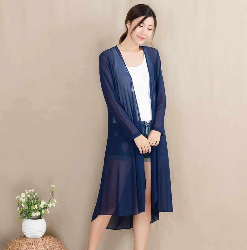 Летние кардиганы для Для женщин 2018 Повседневное дамы кимоно женщина с длинным