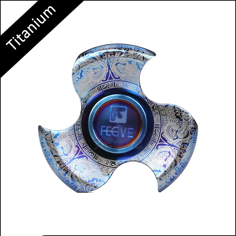 Fegve Одежда высшего качества Титан сплав гриле синий Спиннеры ручной Spinner имя