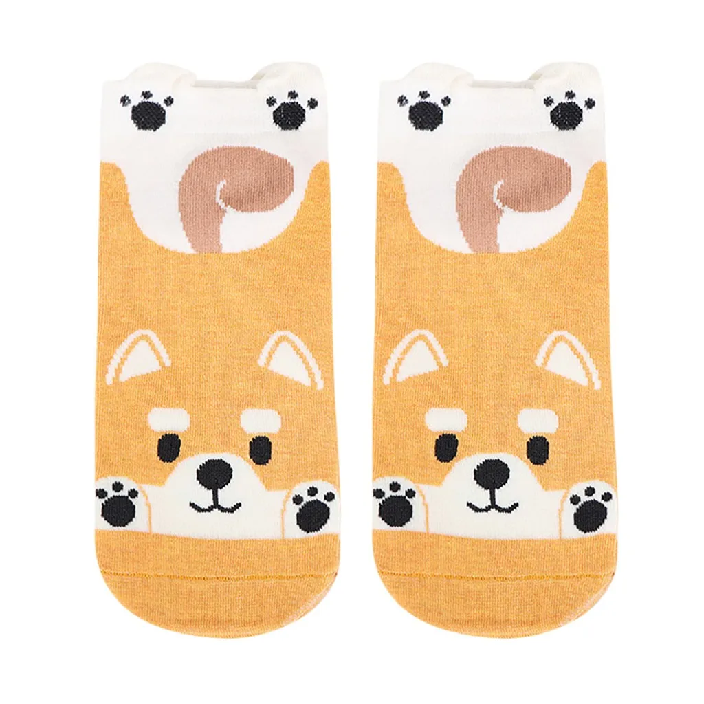 Для женщин мужские хлопковые носки животного Art анимационный персонаж милый