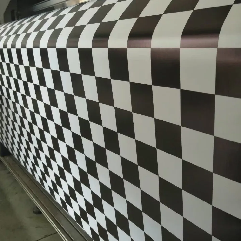 Блеск черный белый в клетку виниловый Автомобильный корпус на крышу полосы