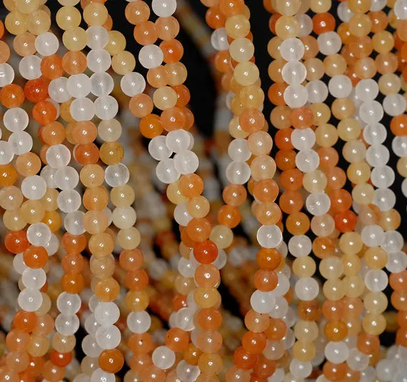 4 мм трио Авантюрин Драгоценный Камень оранжевый желтый молочный Круглый