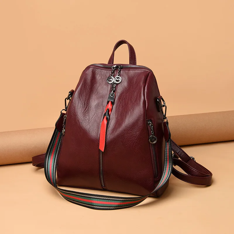Большой емкости женский рюкзак mochila из мягкой искусственной кожи Студенческая сумка