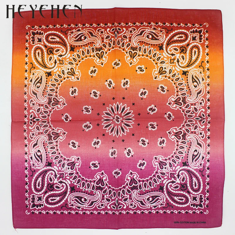 Новая мода в стиле хип хоп 100% хлопковая бандана квадратный шарф градиентный цвет