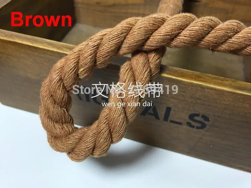 10 мм 20 метров цветов Чистый хлопок шпагат Шнуры Красочные тканые веревки из