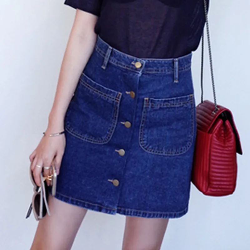 Новая Осенняя модная юбка трапециевидной формы для женщин однобортная