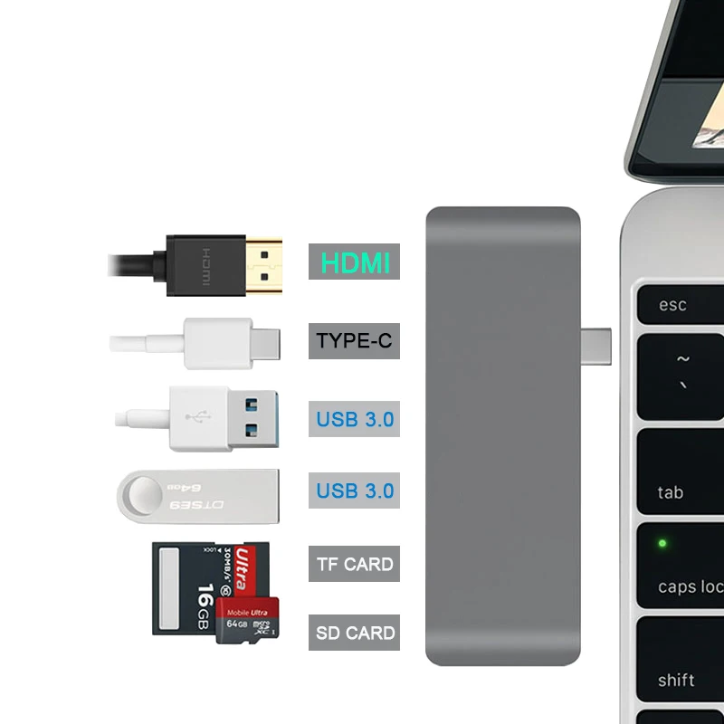 Mosible USB C концентратор HDMI 4K HD Поддержка Dex режим для SamSung Hua Wei телефон с устройство для чтения карт SD TF концентратор 3,0 Для Macbook pro/Air