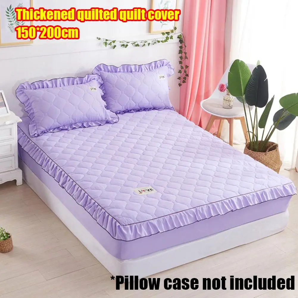 bed skirt 150*200 см комплект с юбкой для кровати, уплотненное покрывало для кровати, покрывало из полиэстера, стеганое покрывало, пасторальное однотонное постельное белье, 3 шт - Цвет: bed skirt