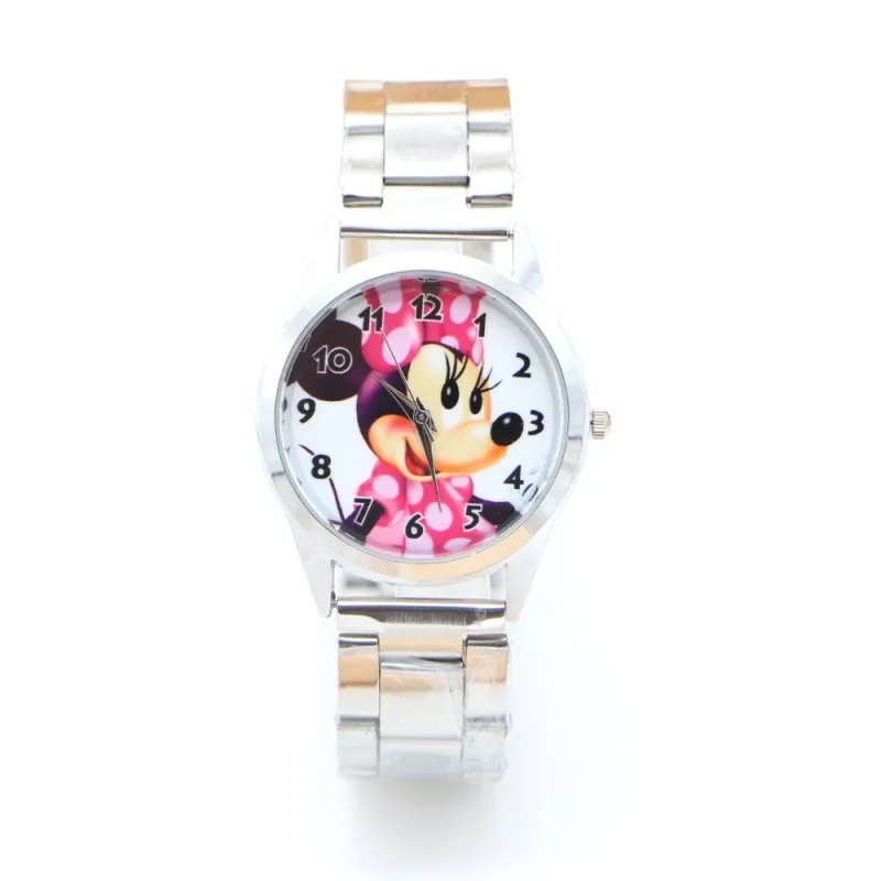 

New Ladies Cute Minnie Luxury Full Stainless Steel Fashion Watches Kids Girls Women's Wristwatches Clock Relogio Kol Saati