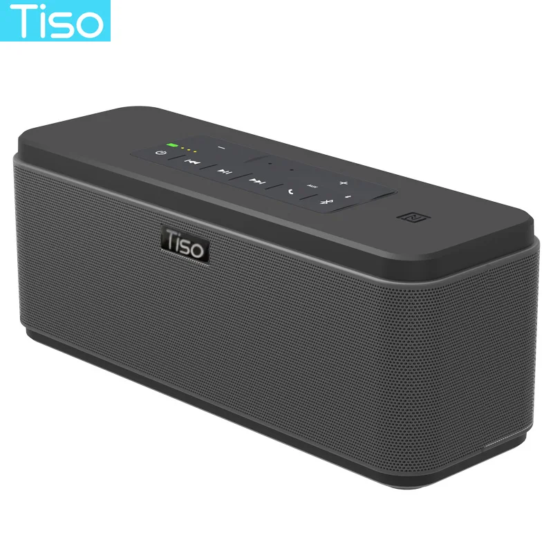 Черный Тисо T12 30 Вт выход громкоговорителей 2.2 каналов беспроводной Bluetooth V4.2 динамики NFC AUX Power Bank дома звук сабвуфер системы - Цвет: Черный