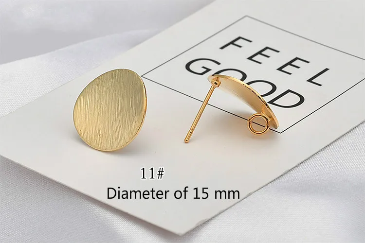 Цвет золота 18k медный материал рисунок Сердце Круглый положительный эллиптический браслет серьги материалы DIY атмосфера