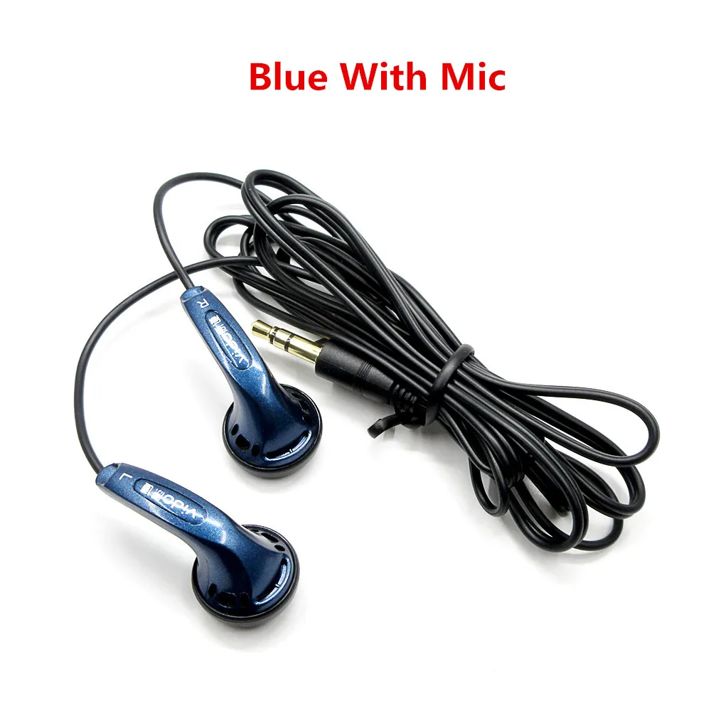 Blue With Mic FENGRU, сделай сам, vido, вкладыши в ухо, наушники, вкладыши, динамическая плоская головка, заглушка, вкладыши, бас, HIFI, наушники, бас, вкладыши MX500 для vido Pad - Цвет: Blue With Mic