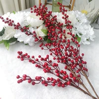 5pcs artificial berry fake red berries christmas flower new years decor tree artificial berry christmas decoration for home