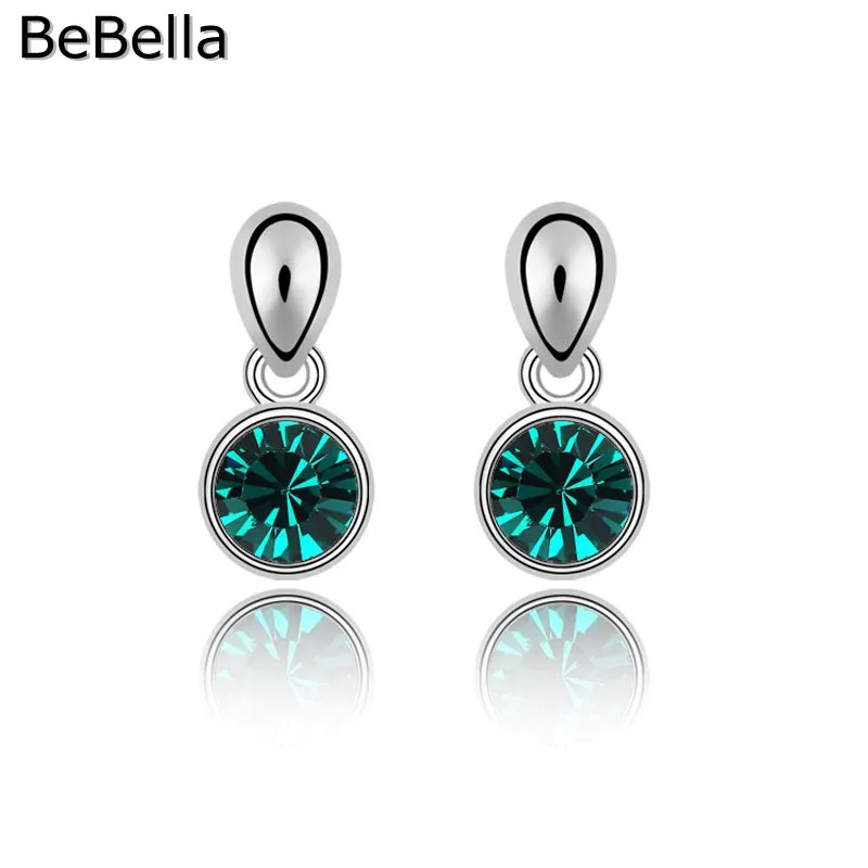BeBella милые круглые серьги капли с чешскими кристаллами оригинальный модный бренд