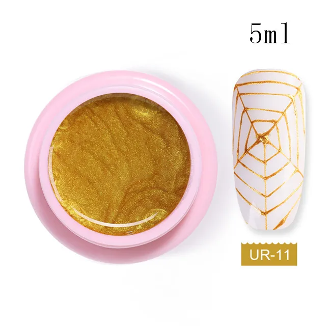 5ml Gel 11 Ur Sugar 7 мл Лак для ногтей с металлическим пауком эластичный гель для рисования для ногтей с шелковым пауком впитывающийся УФ-гель покрытые лаком ногти DIY - Цвет: 5ml Gel 11