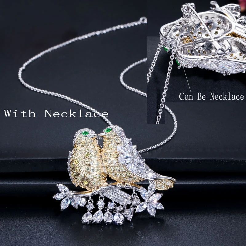 ANGELCZ белый зеленый CZ камень закрепка серебристый золотой большой кулон птица