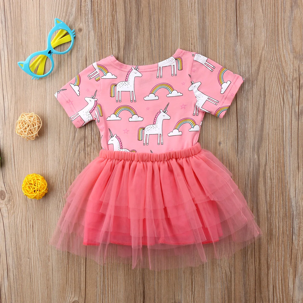 Платье с коротким рукавом для новорожденных девочек милое летнее платье круглым