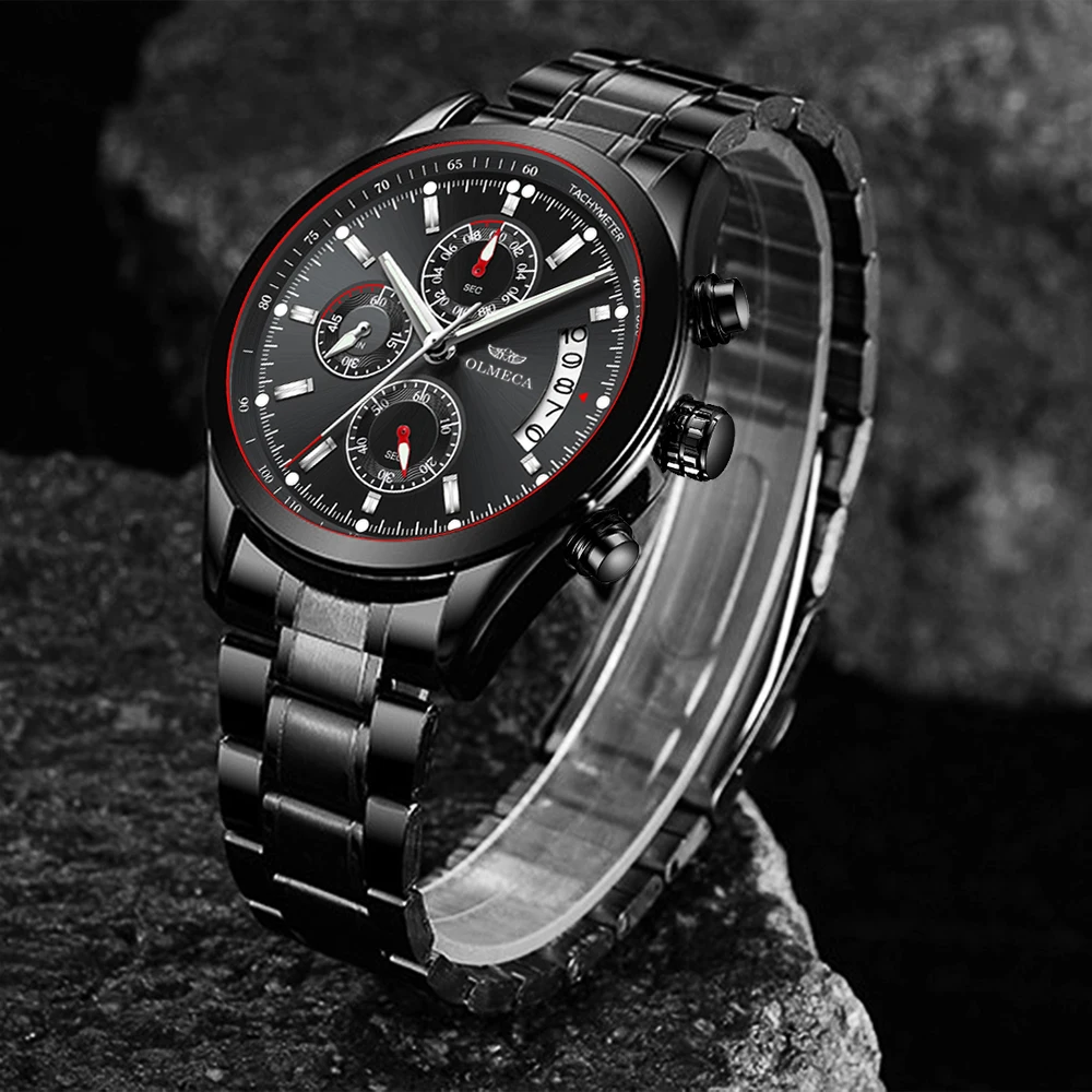 OLMECA Мужские часы Роскошные повседневные мужские Классические наручные с