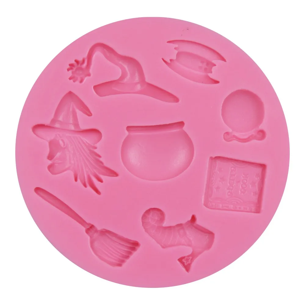 Хэллоуин ведьма силиконовые формы для торта горшки помадка 3D инструменты