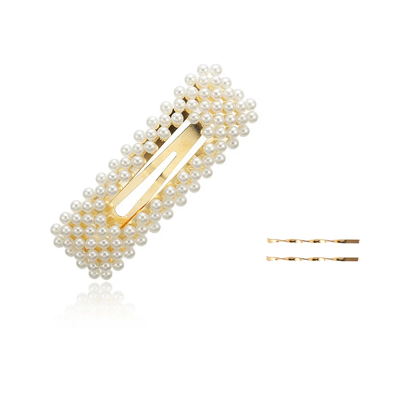2019 New Fashion Pearl Hair Clip for Women Elegant Korean Design Snap Barrette Stick Hairpin Styling Accessories | Украшения и